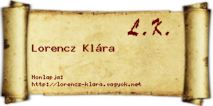 Lorencz Klára névjegykártya