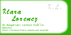 klara lorencz business card